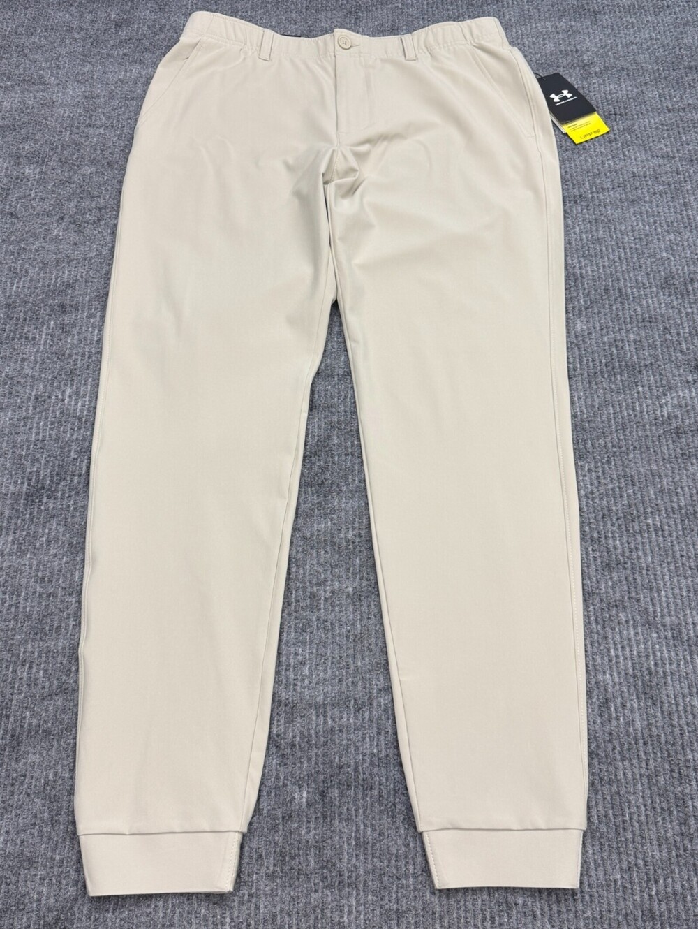 NWT Under Armour Drive Jogger Pants Men 34x31 Beige Slim Taper UPF50 Water Repel